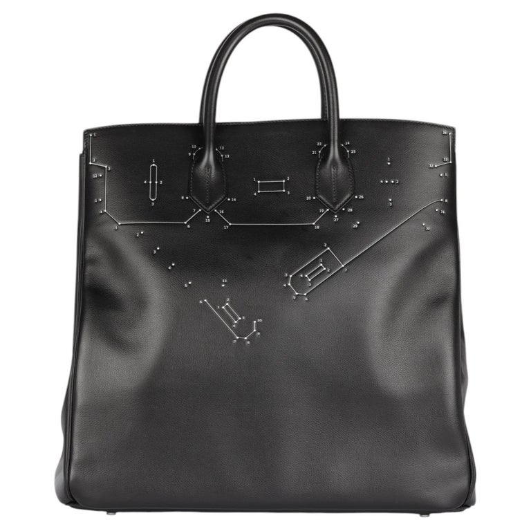 Hermès Black Evergrain Leather Hac a Relier Birkin 40cm HAC Retourne
