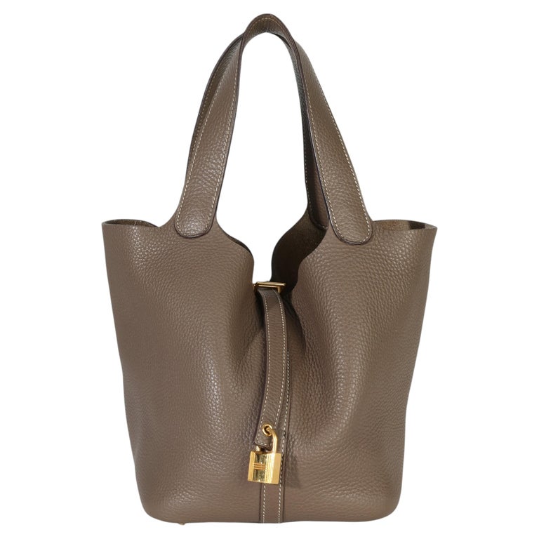 Hermès Etoupe Clemence Picotin Lock 22 GHW