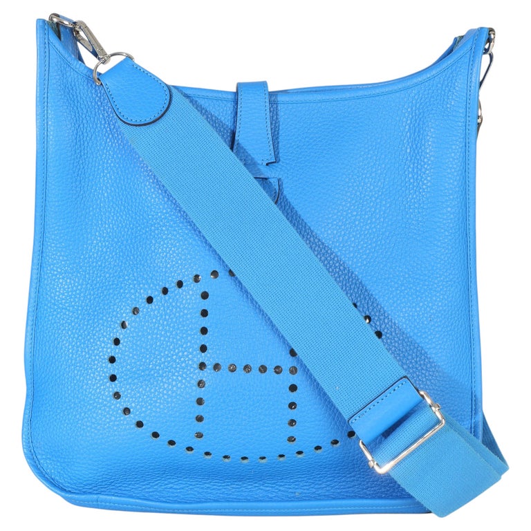 Hermès Bleu Hydra Clemence Evelyne GM PHW