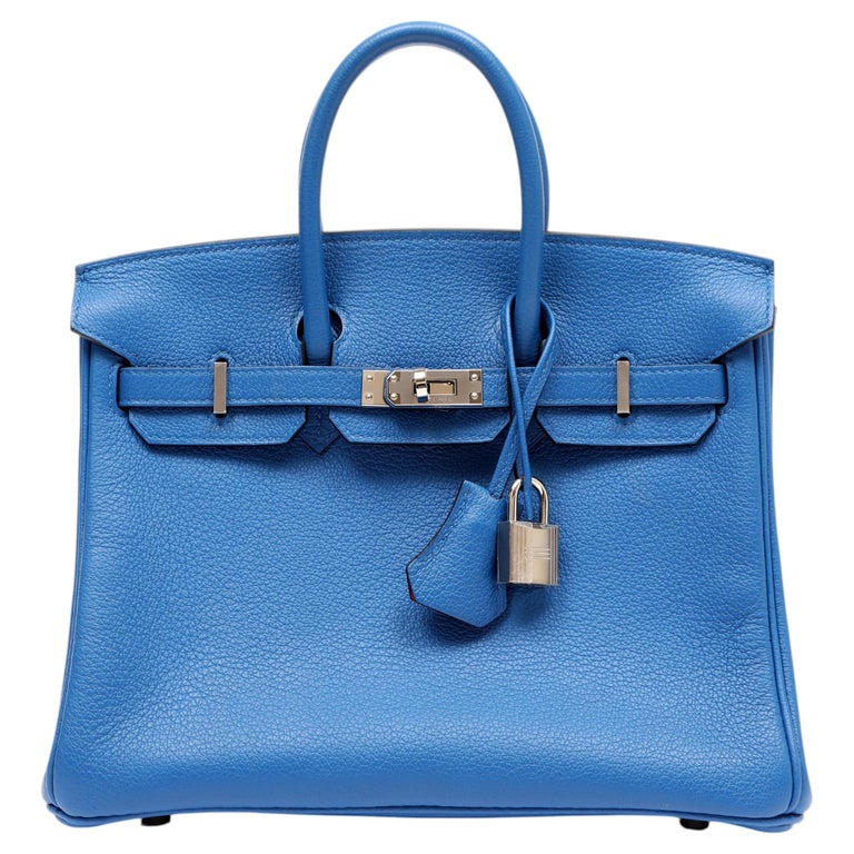 Hermès Birkin HSS 25 Bleu Zellige/Capucine Novillo Leather w/Palladium Hardware