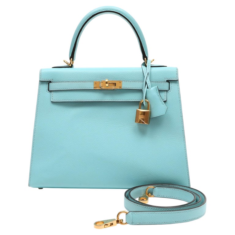 Hermès Kelly 25cm Blue Atoll Epsom Leather w Gold Hardware
