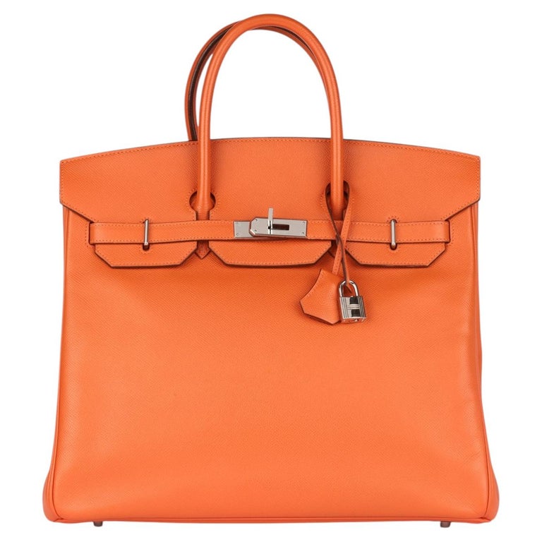 Hermès 2007 Orange H Epsom Leather Birkin 36cm HAC Unisex Tote Bag