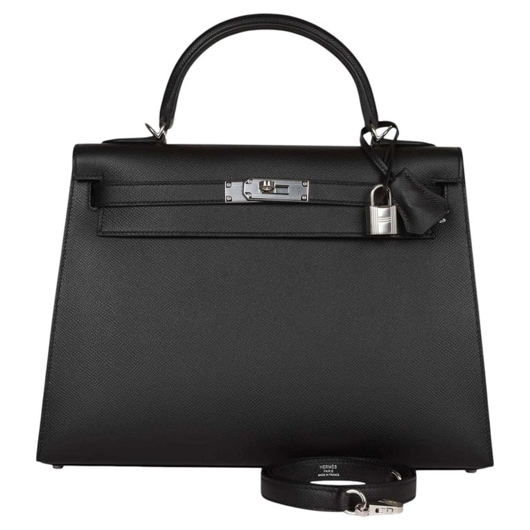 Hermès Kelly Sellier 32 Black Epsom Leather With Palladium Hardware