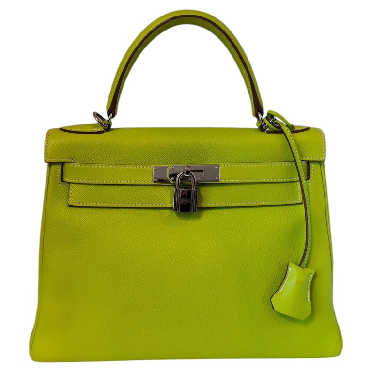 Hermès Kelly 28 vert kiwi candy collection epsom leather