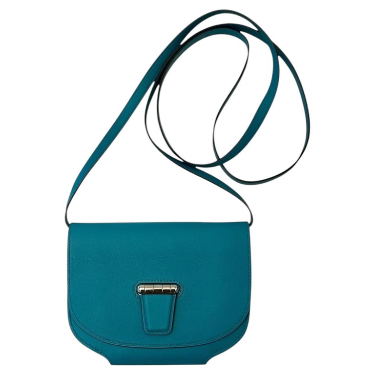 Hermès Teal Swift Leather Mini Convoyeur Bag