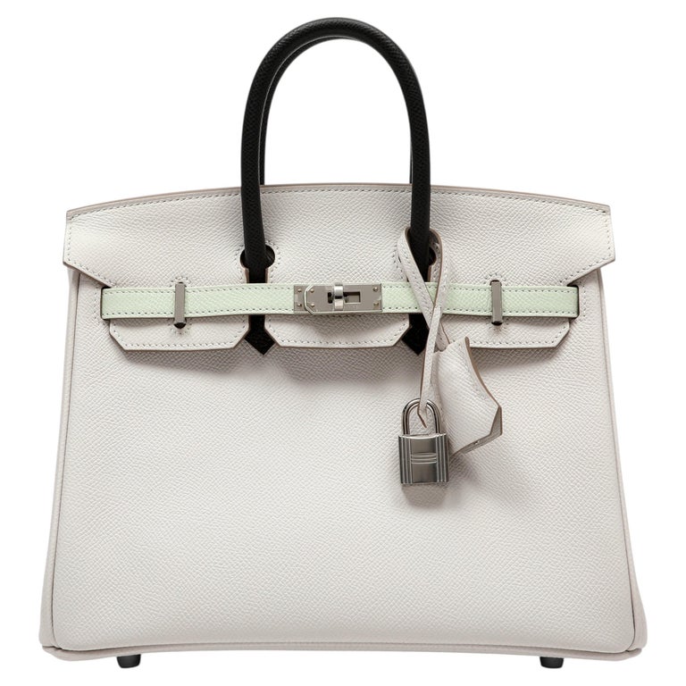 Hermès Birkin 25cm Tricolor Gris Vert Fizz Grafite Epsom com Hardware Paládio