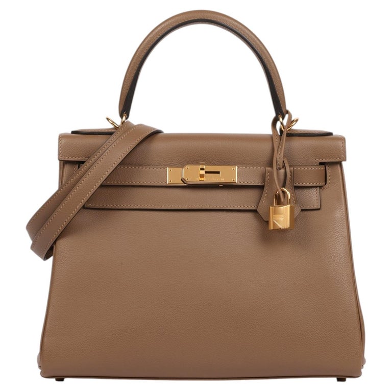 Hermès Beige de Weimar Evercolour Leather Kelly 28cm Retourne