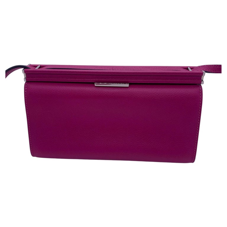 Hermes Clic-H 21 Crossbody Clutch Bag Pink Evercolor Calfskin Leather