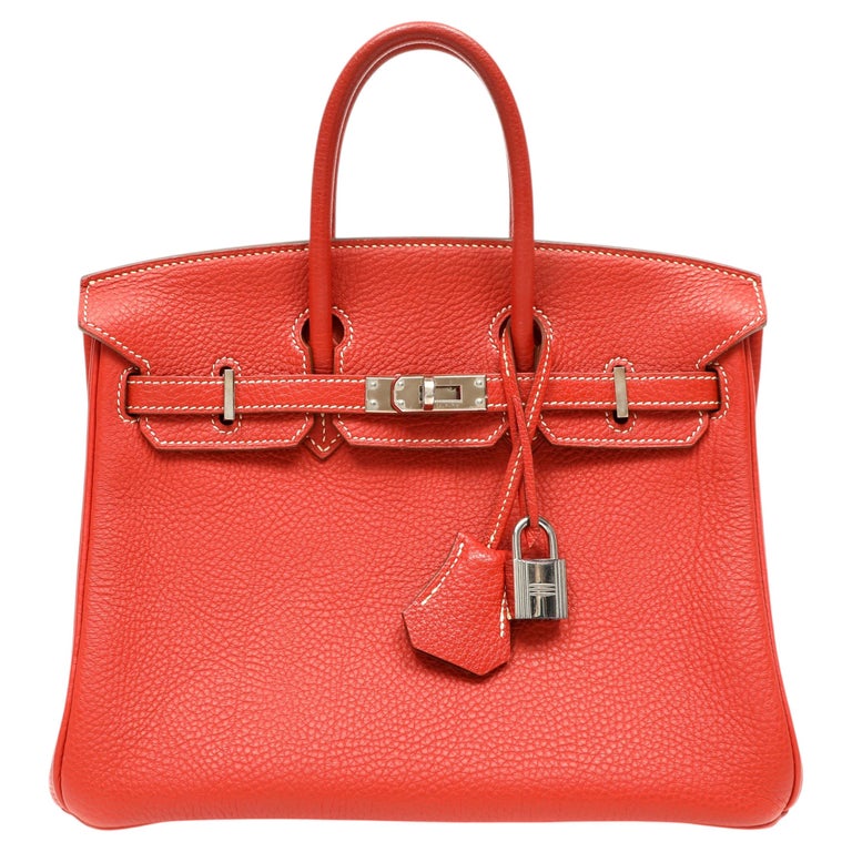 Hermès Birkin 25cm Sanguine Togo Leather w Palladium Hardware