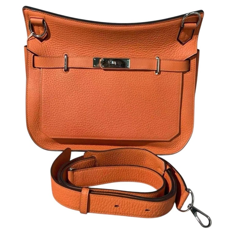 HERMES Jypsiere 28 Shoulder Bag Taurillon Clemence Leather Orange 2014