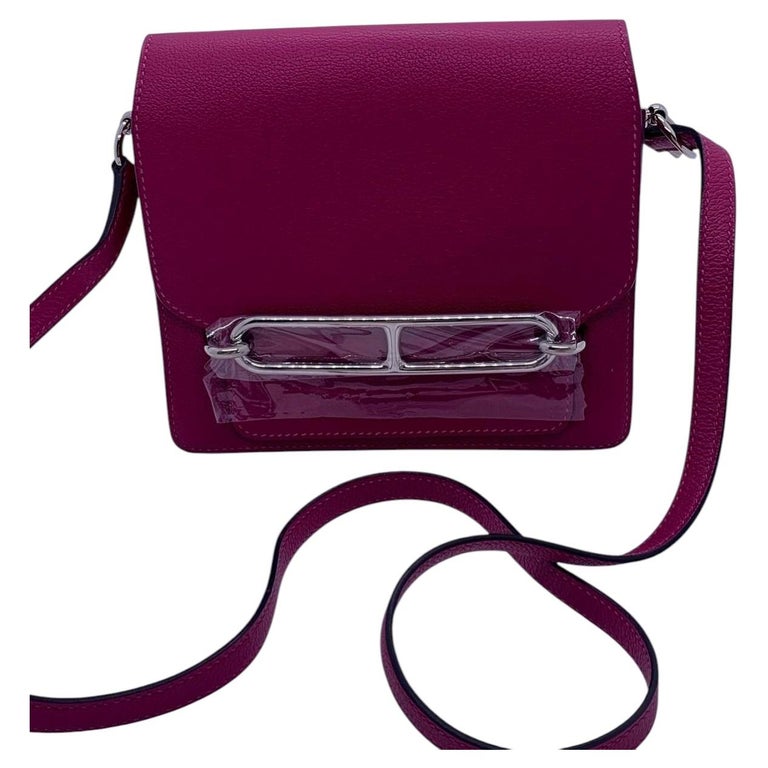 Hermes Roulis Mini 18 Bag Pink Leather PHW Silver HW Stamp D