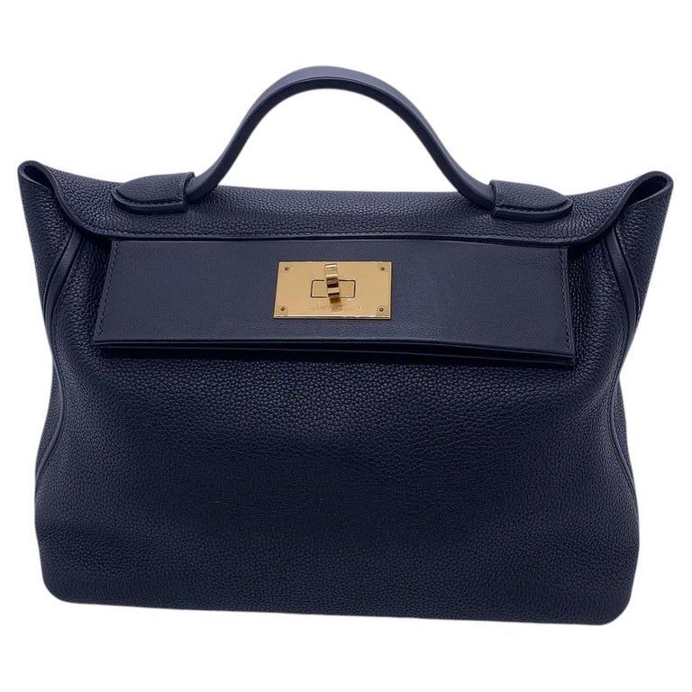Hermes Small 24/24 Black Leather, Gold Hardware, C Stamp