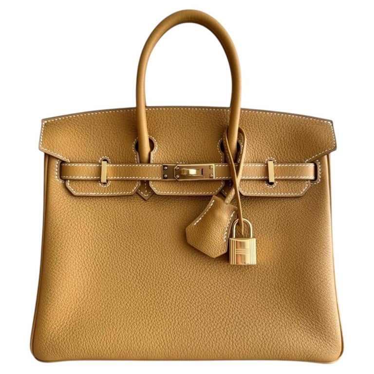Hermes Birkin 25 Sable Tan Togo Leather Gold Hardware Top Handle Bag, 2025