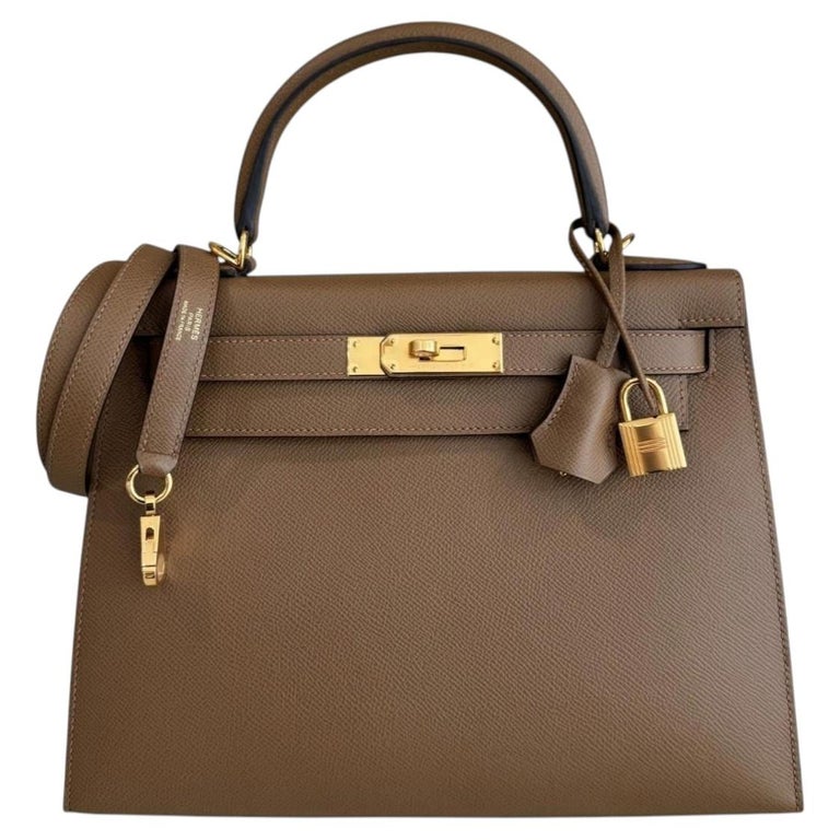 Hermes Kelly 28 Sellier Alezan Tan Epsom Leather Gold Hardware Rare Shoulder Bag