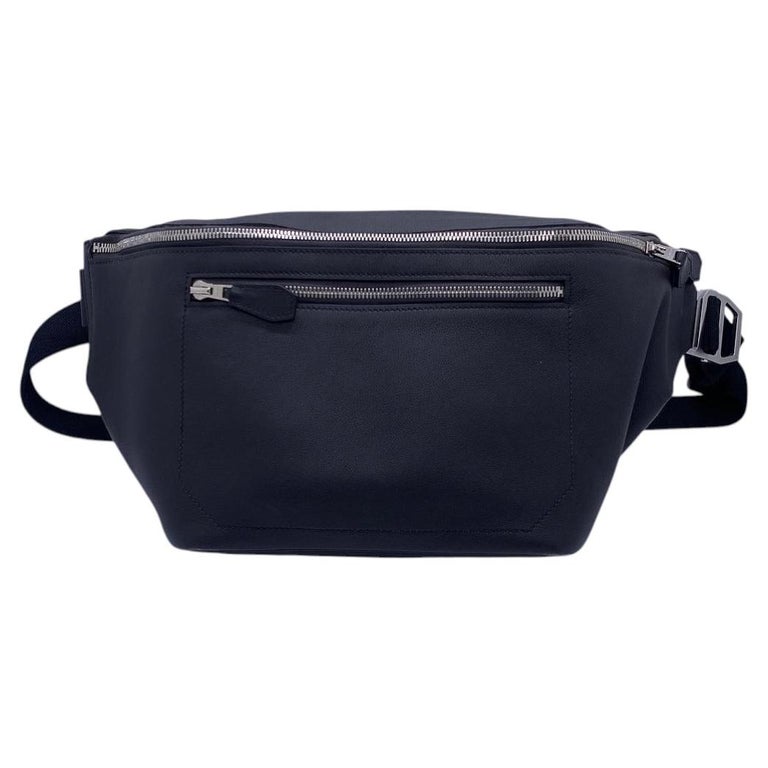 Hermes Cityslide Black Calfskin Waist Bag, X Stamp