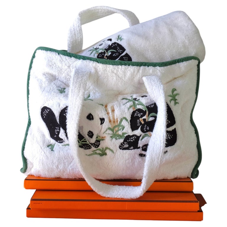HERMÈS - 1990s Vintage Unisex Animal-Print Cotton Shopper Bag