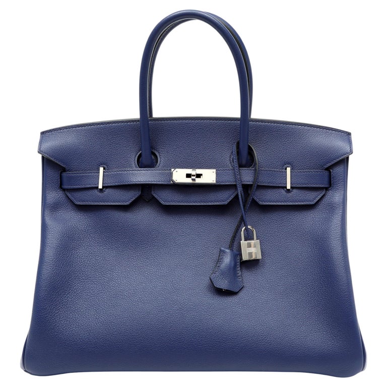 Hermes Birkin 35cm Bleu Saphire Novillo Leather Sea Surf & Fun w/Palladium