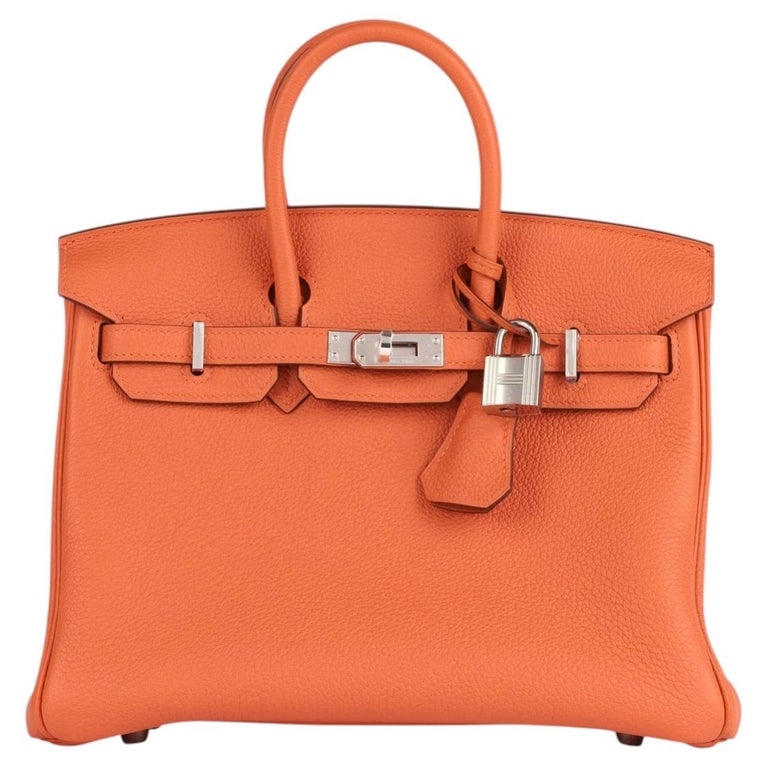 Hermès Orange H Togo Leather Birkin 25cm Retourne