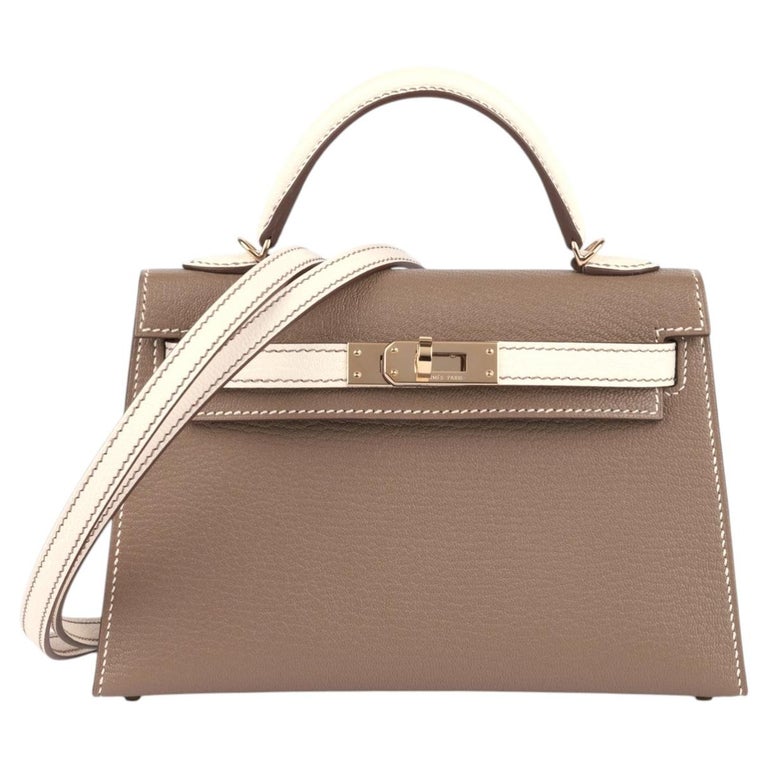 Hermès Etoupe & Nata Chèvre Mysore Leather HSS Kelly 20cm II Sellier