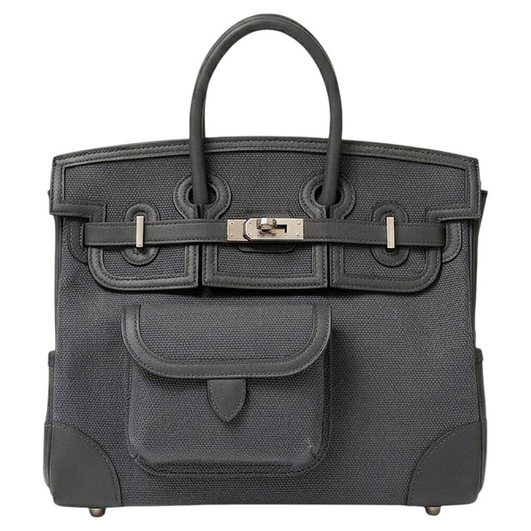 Hermès Birkin Cargo 25 Gris Misty Swift and Toile Canvas Palladium Hardware