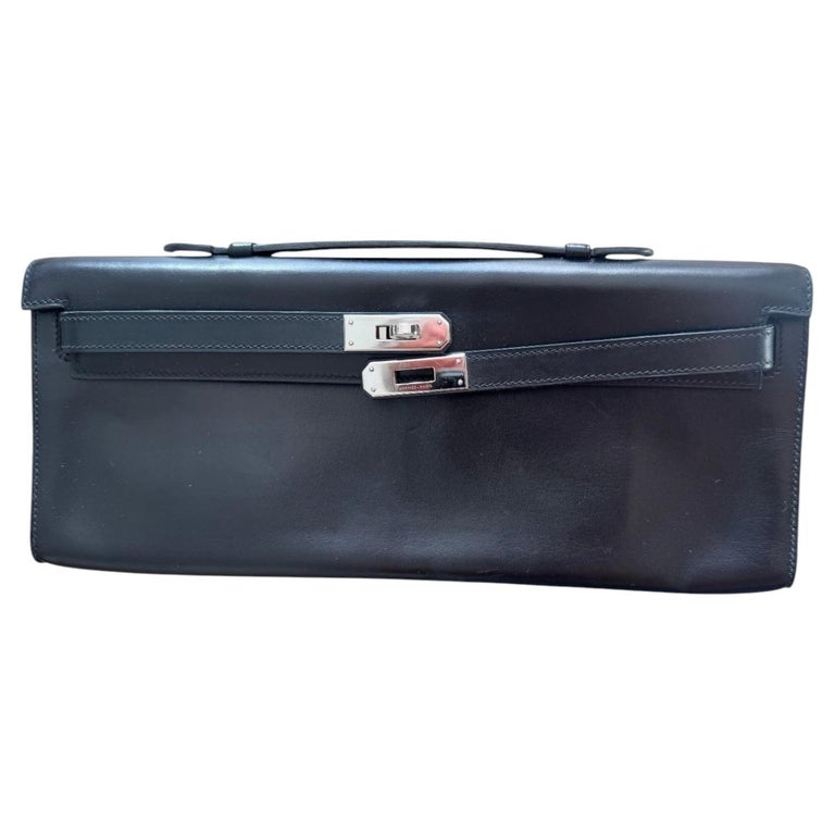Hermès Kelly Cut clutch bag in black box calf leather