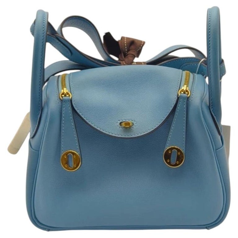 Hermes Mini Lindy 20 Bleu du Nord Swift Gold Hardware Y Stamp 2020