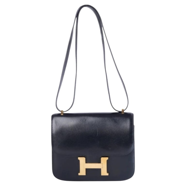 Hermès Black Box Calfskin Constance 18 Shoulder Bag - '80s