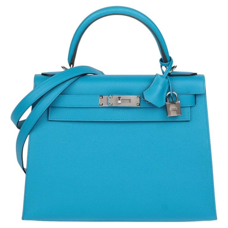 Hermès Blue Zanzibar Epsom Leather Kelly 28cm Sellier