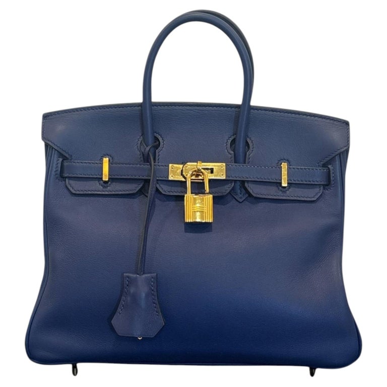 Sac Hermès Birkin 25 Bleu Saphir Swift leather