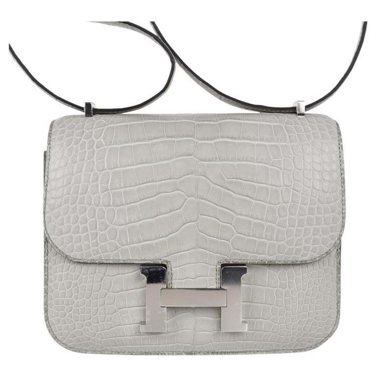 Hermes Constance Bag 18 Gris Perle Matte Alligator Palladium Hardware