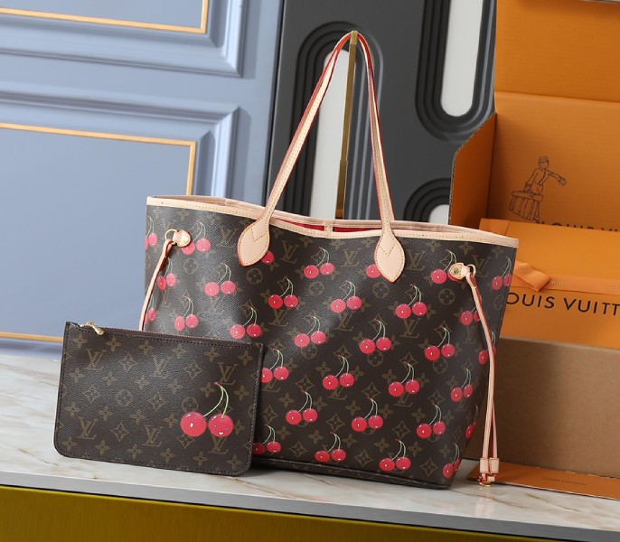 Louis Vuitton Reissue X TM Monogram Cherry Canvas Neverfull MM