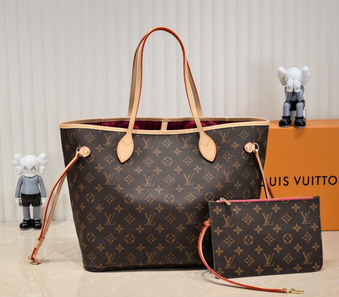 Louis Vuitton Reissue Monogram Canvas Neverfull MM In Red