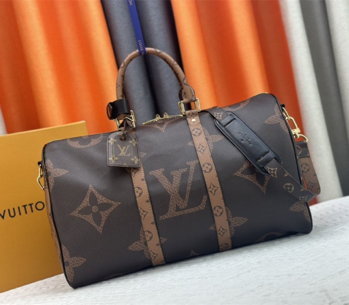 Louis Vuitton Reissue Monogram Giant And Monogram Reverse Canvas Keepall Bandouliere 45