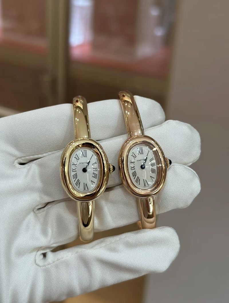 Cartier WGBA0045 Baignoire Series Bath-Tub 1:1 Top-Quality Replica Watch with Hand-Finished 18K Gold and Silver-White Elliptical Quartz Dial