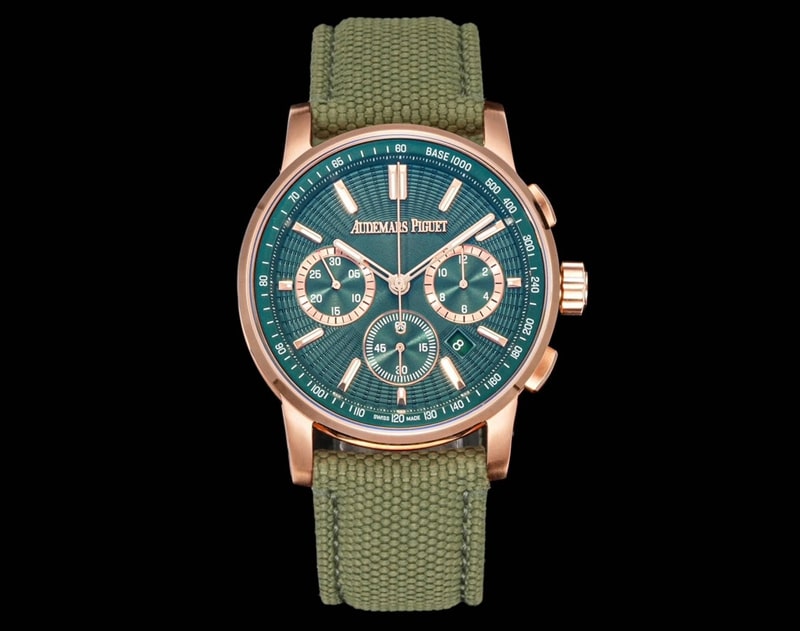 APF Audemars Piguet CODE 11.59 Series Green Dial Rose Gold Ring Mechanical Chronograph Top Replica Model 26393