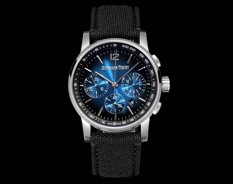 APF Audemars Piguet CODE 11.59 26393 Super Clone Smokey Blue Dial Mechanical Chronograph Strap Model