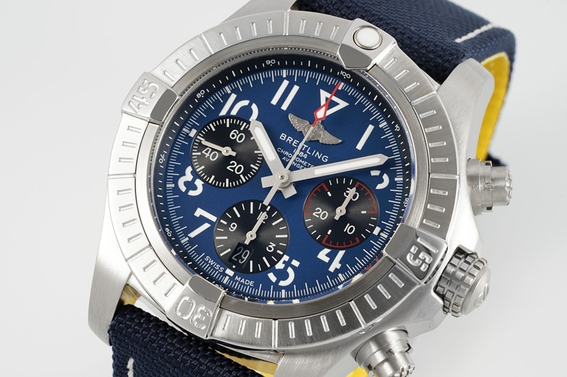 BLS factory Breitling Avengers top-tier Collectwatch B01chronograph2024 latest blue dial nylon bracelet2