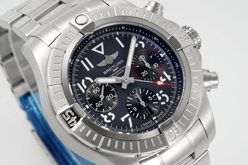 Breitling Avengers top-tier replica watch B01chronograph2024 latest black dialsteel braceletBLS factory 1
