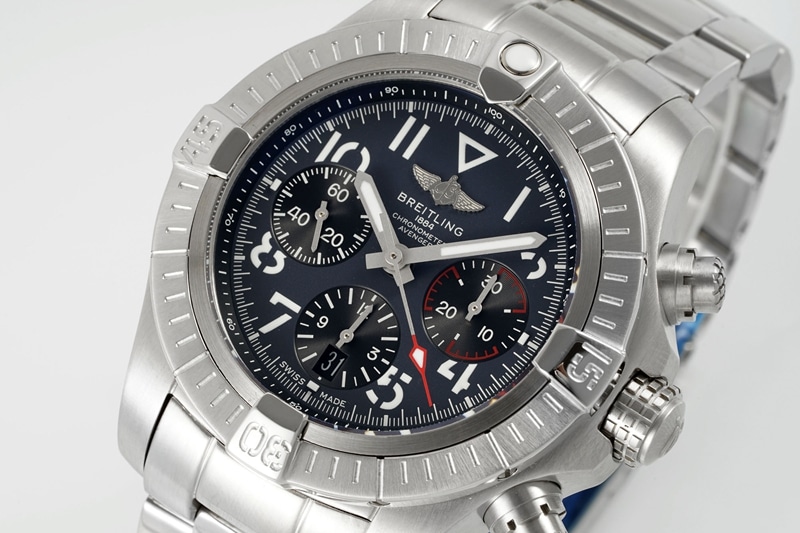 Breitling Avengers top-tier replica watch B01chronograph2024 latest black dialsteel braceletBLS factory 2