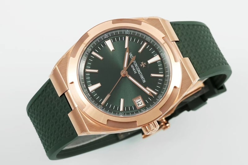 Vacheron Constantin viaja por todo el mundo réplica de reloj de primera calidad esfera verde 4520V correa de caucho 41mm oro rosa 3