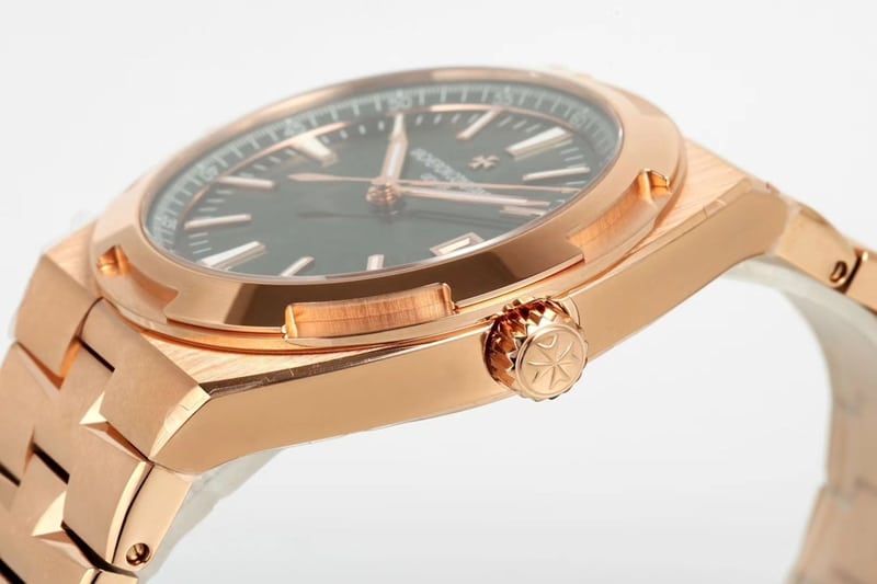 Vacheron Constantin viaja por todo el mundo réplica de reloj de primera calidad esfera verde 4520V correa de caucho 41mm oro rosa 4