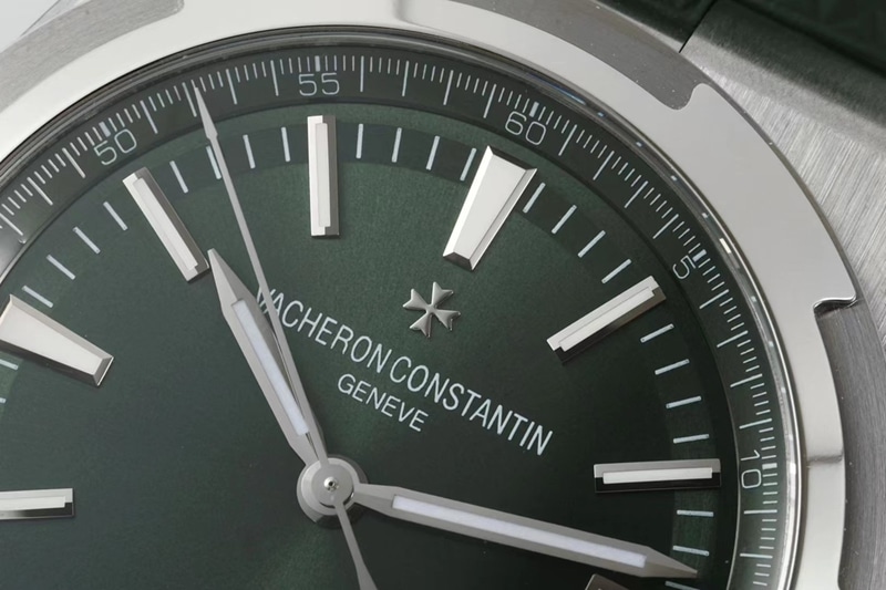 Vacheron Constantin réplica de reloj de primera calidad esfera verde 4520V correa de caucho 41mm acero blanco 5