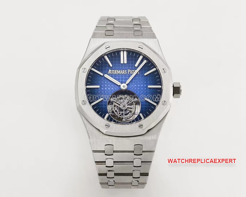 Audemars Piguet Royal Oak Top 1:1 Replica Smoked Blue Tapisserie Tourbillon Mechanical Watch 26730ST
