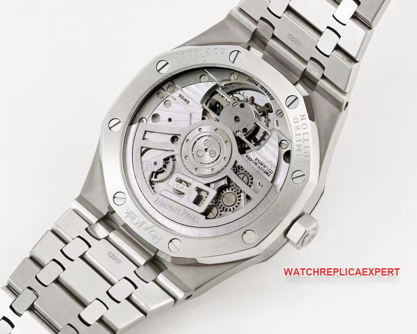 Audemars PiguetRoyal Oak1:1super clone blue plaid platediamond bezeltourbillon26535PTcaseback live photo