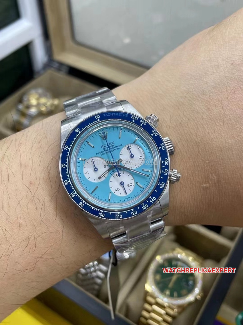 RolexDaytona1:1super cloneblue dialceramic bezel customized model wearing live photos