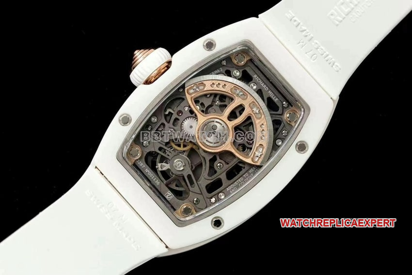 KV FactoryRichard Mille ladies top-tier 1:1high-quality Collectwhite ceramicRM 07-01caseback live photo