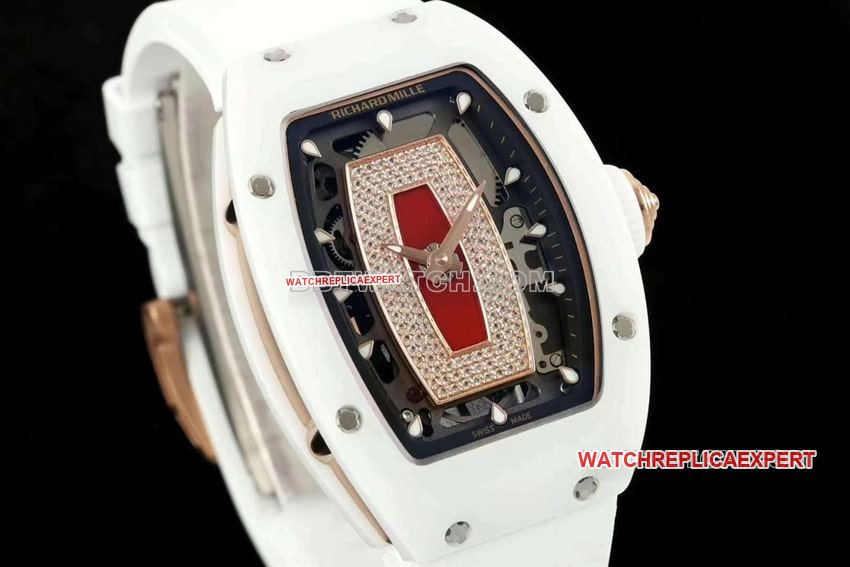 KV FactoryRichard Mille ladies top-tier 1:1super clone red plate white ceramicRM 07-01front live photo