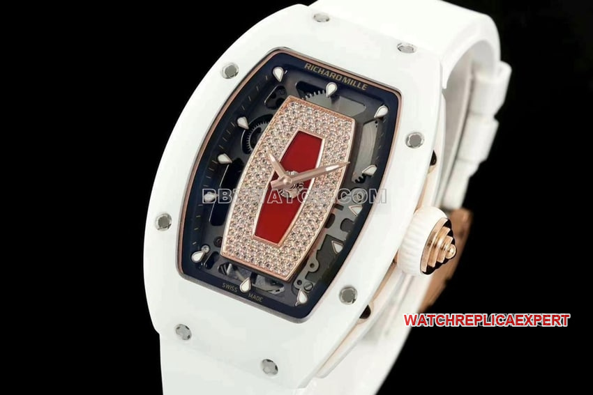 KV FactoryRichard Mille ladies top-tier 1:1super clone red plate white ceramicRM 07-01front live photo