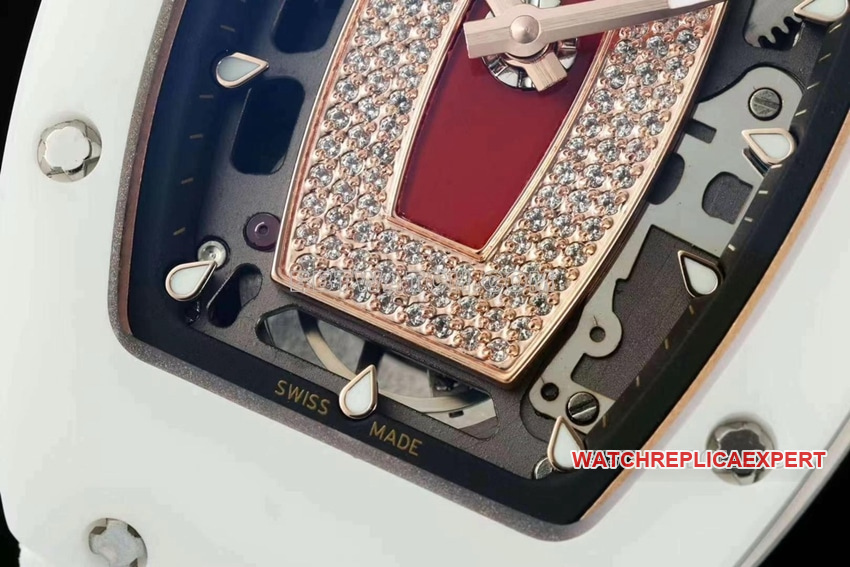 KV FactoryRichard Mille ladies top-tier 1:1super clone red plate white ceramicRM 07-01front live photo