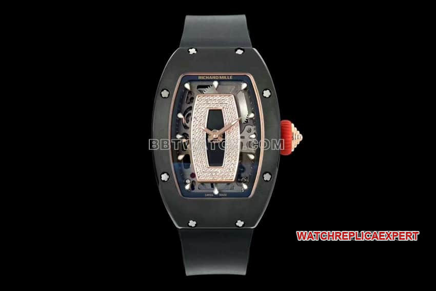 KV factory Richard Mille Richard Mille ladies top replica black ceramic mechanical watch RM 07-01 Richard Mille